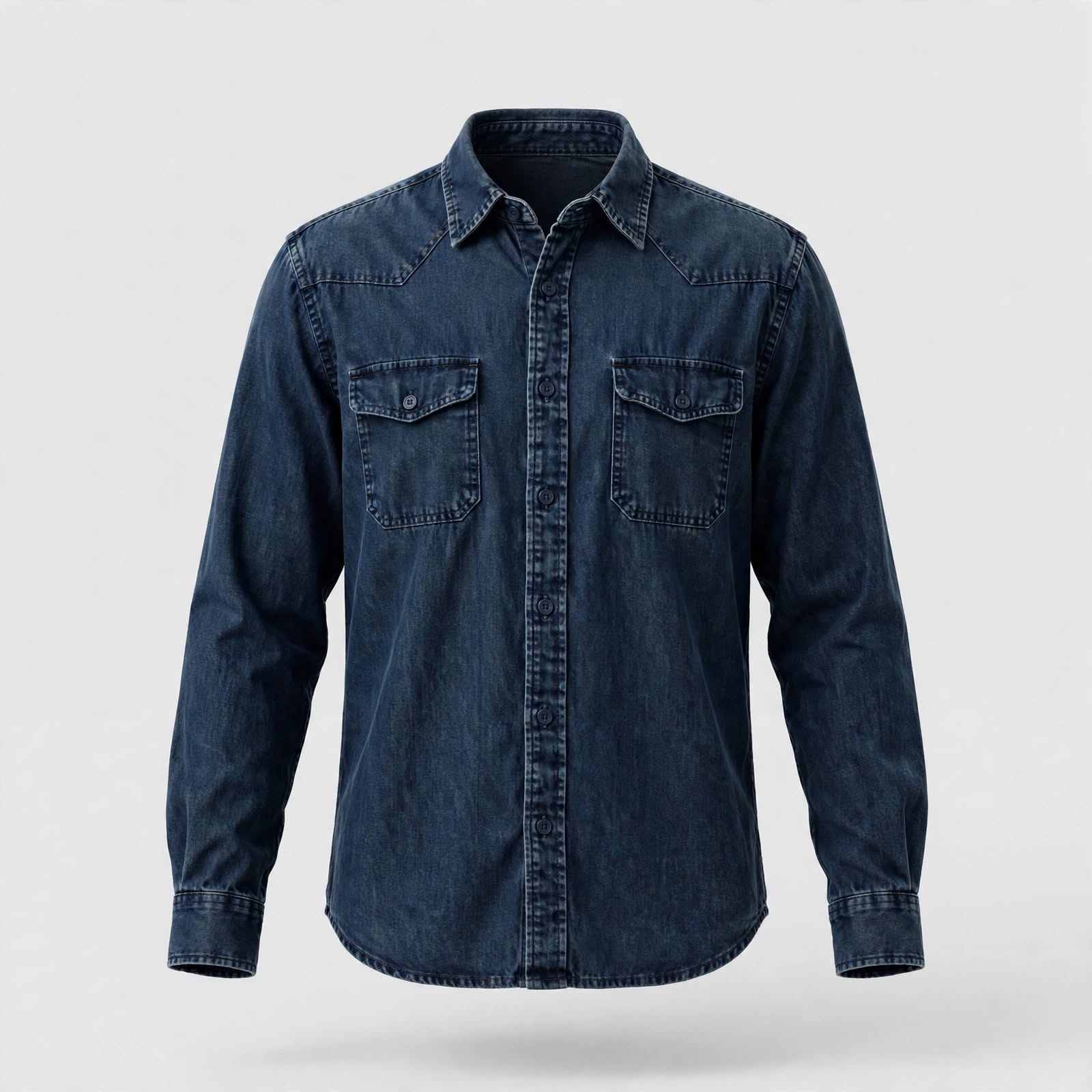 Custom Dark Wash Denim Shirt